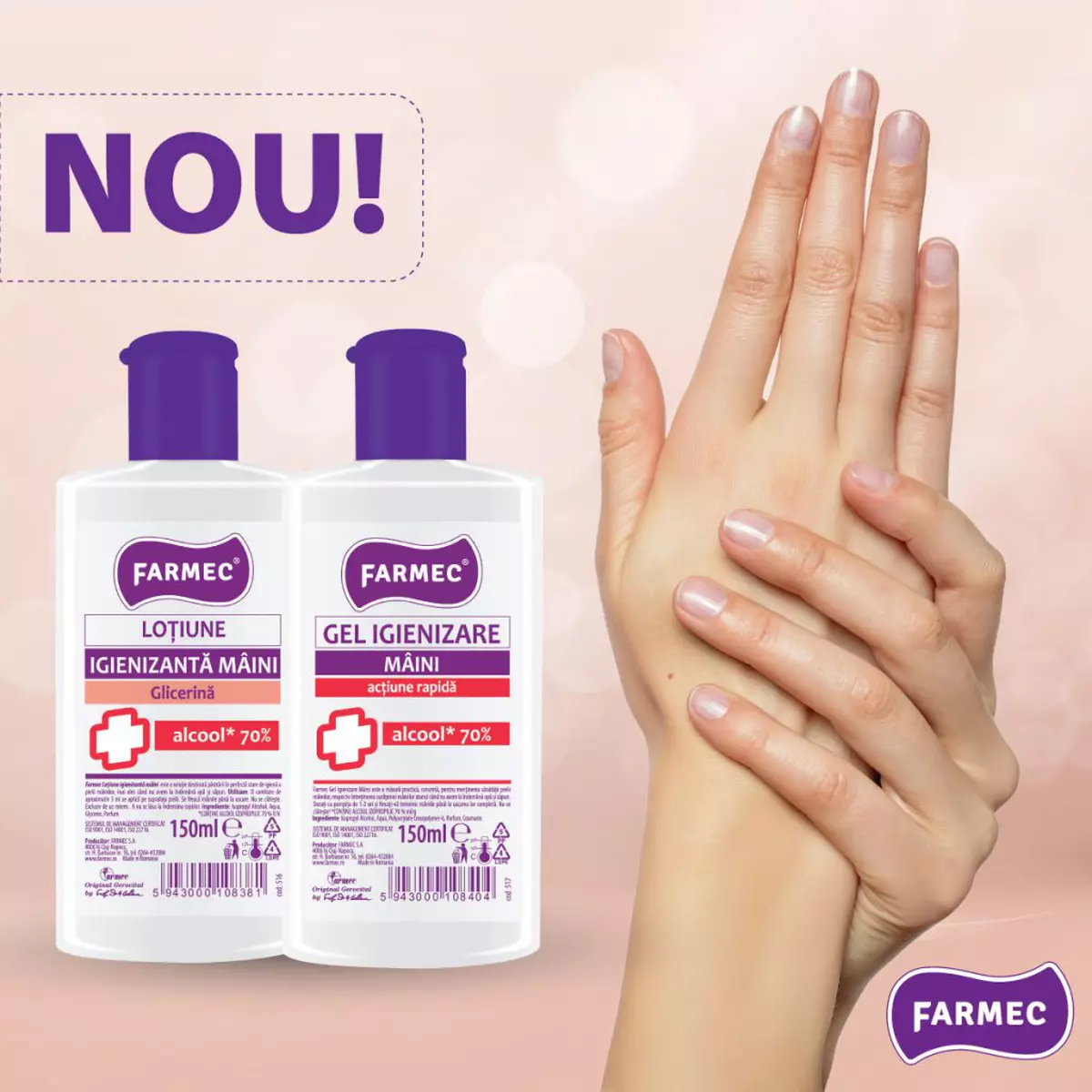 Farmec începe producția a două noi produse igienizante pentru mâini (PUBLICITATE)