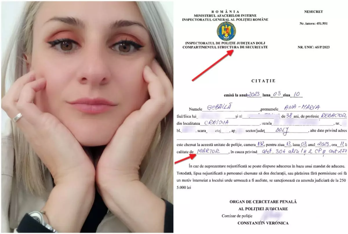 O ziaristă din Craiova a fost audiată la poliție și i s-a cerut să-și expună sursele