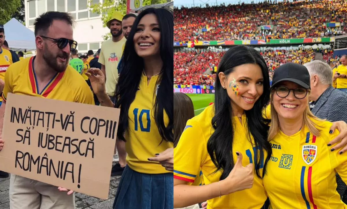 EURO 2024. Cum au apărut Andreea Esca și Corina Caragea la meciul România - Belgia. Prezentatoarele au sărit și scandat cu suporterii