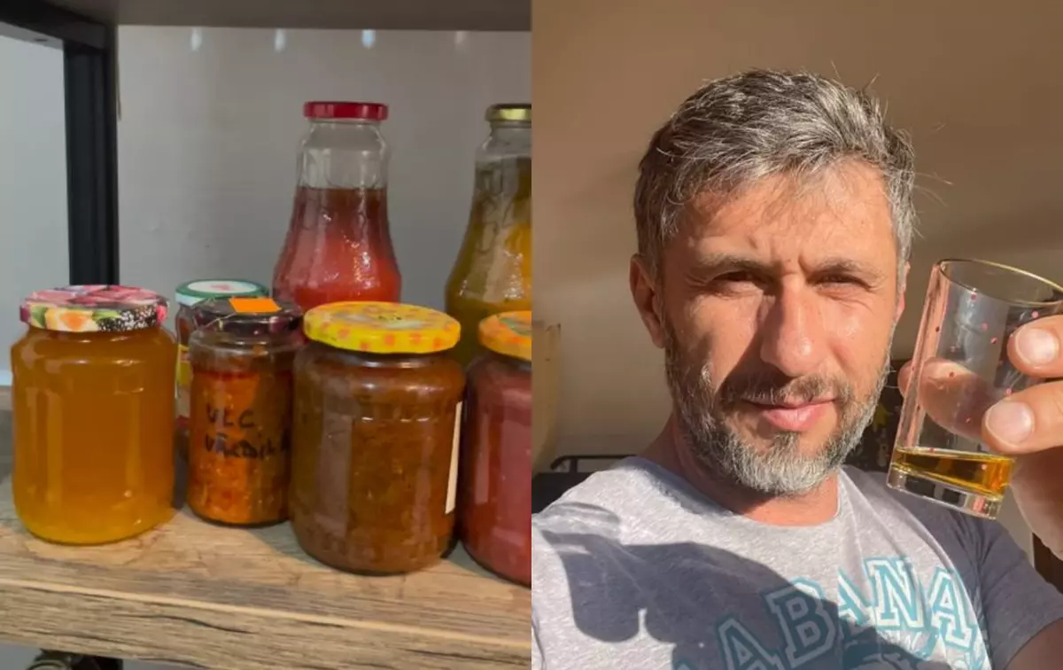 Imagini din cămara Danei Nălbaru și a lui Dragoș Bucur. Fanii le-au atras atenția: „Nu păstrați țuica în sticle de plastic