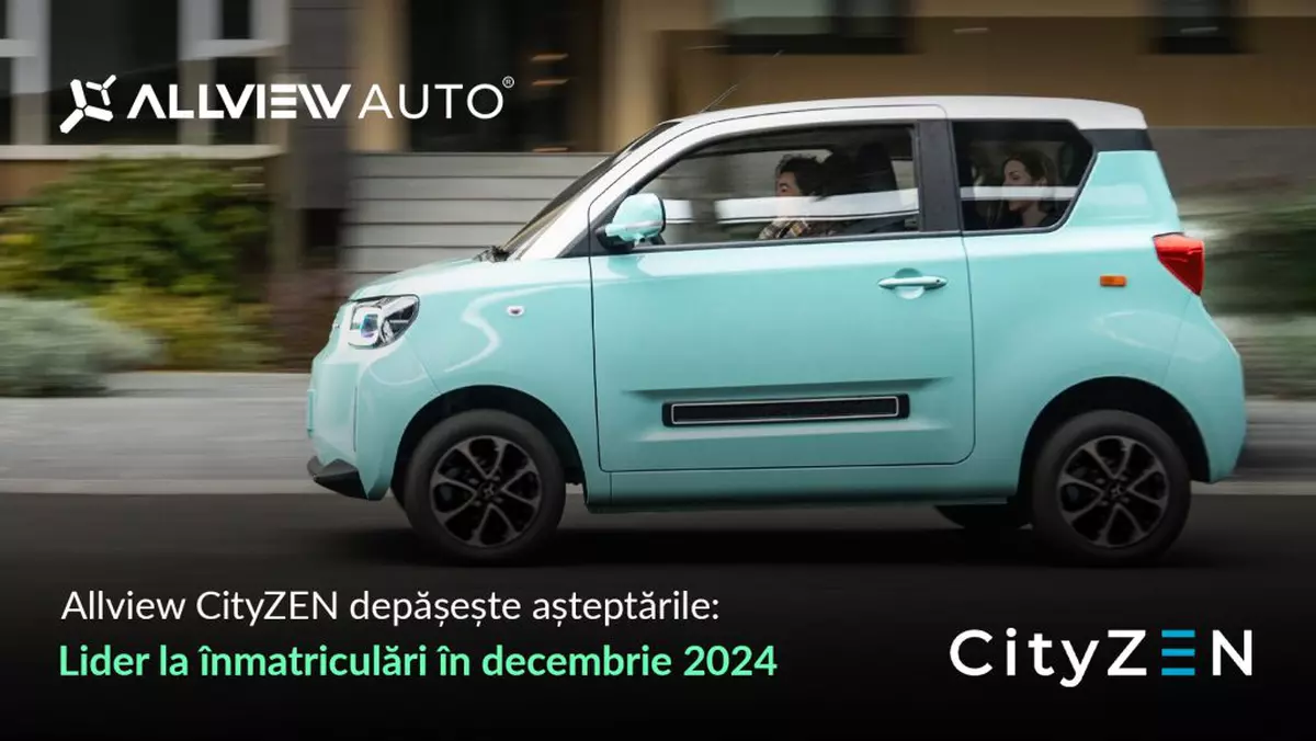 Allview CityZEN, lider la înmatriculări pe segmentul mașinilor electrice care pot fi conduse de la 16 ani.