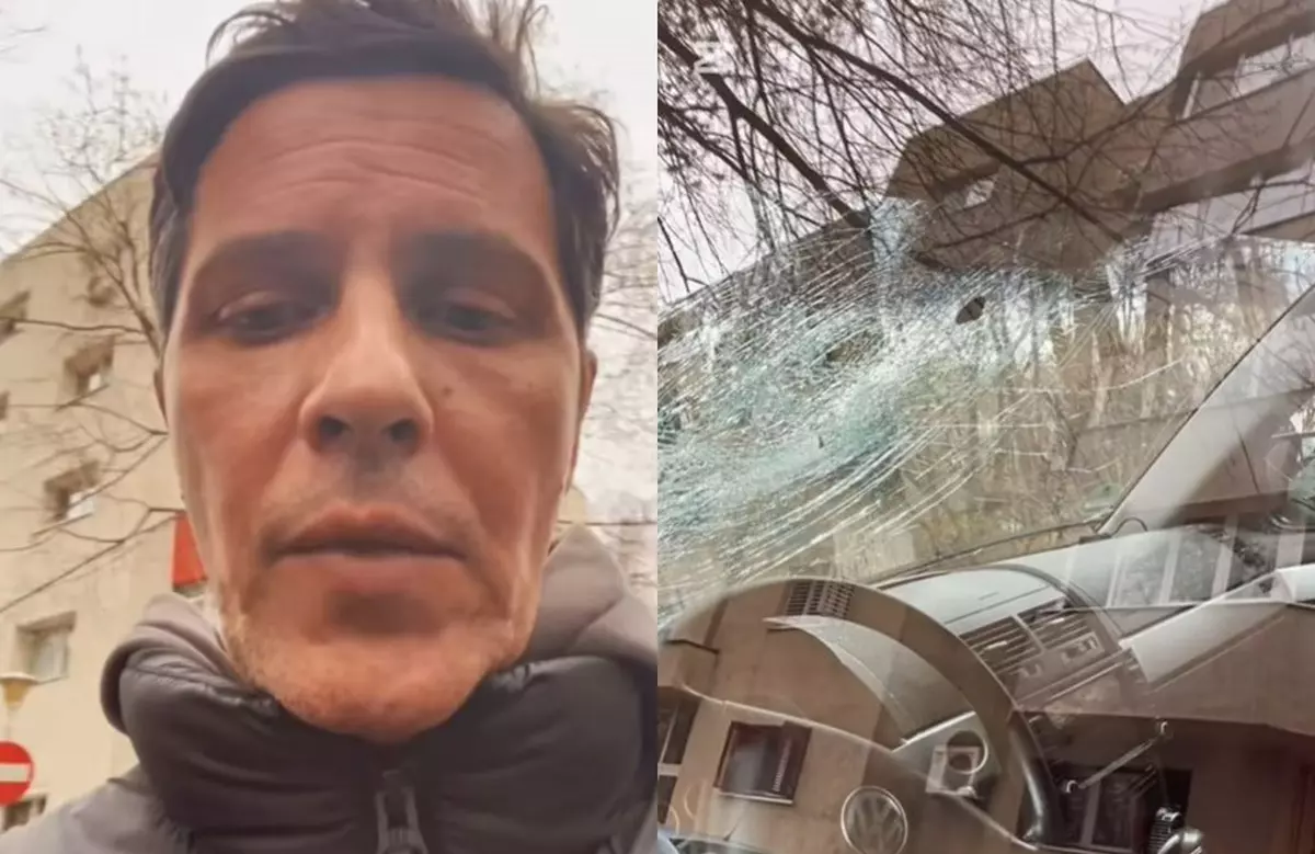 Lucian Viziru - mașină vandalizată