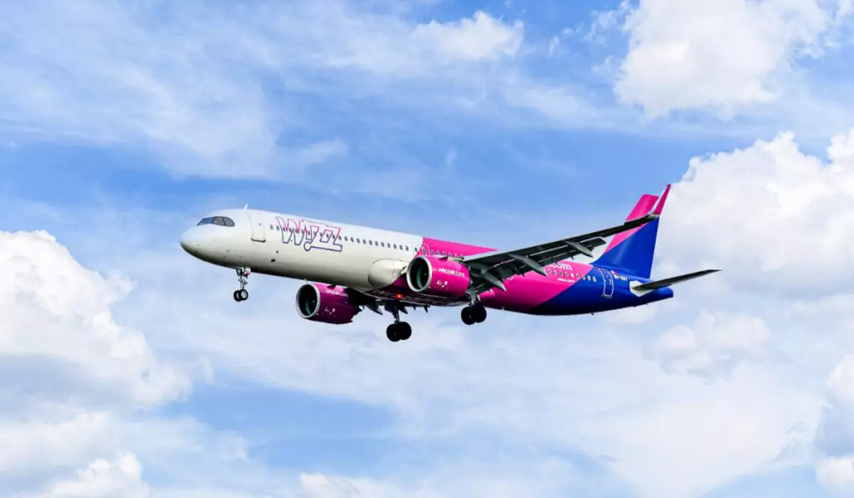 Un avion Wizz Air aflat în timpul zborului