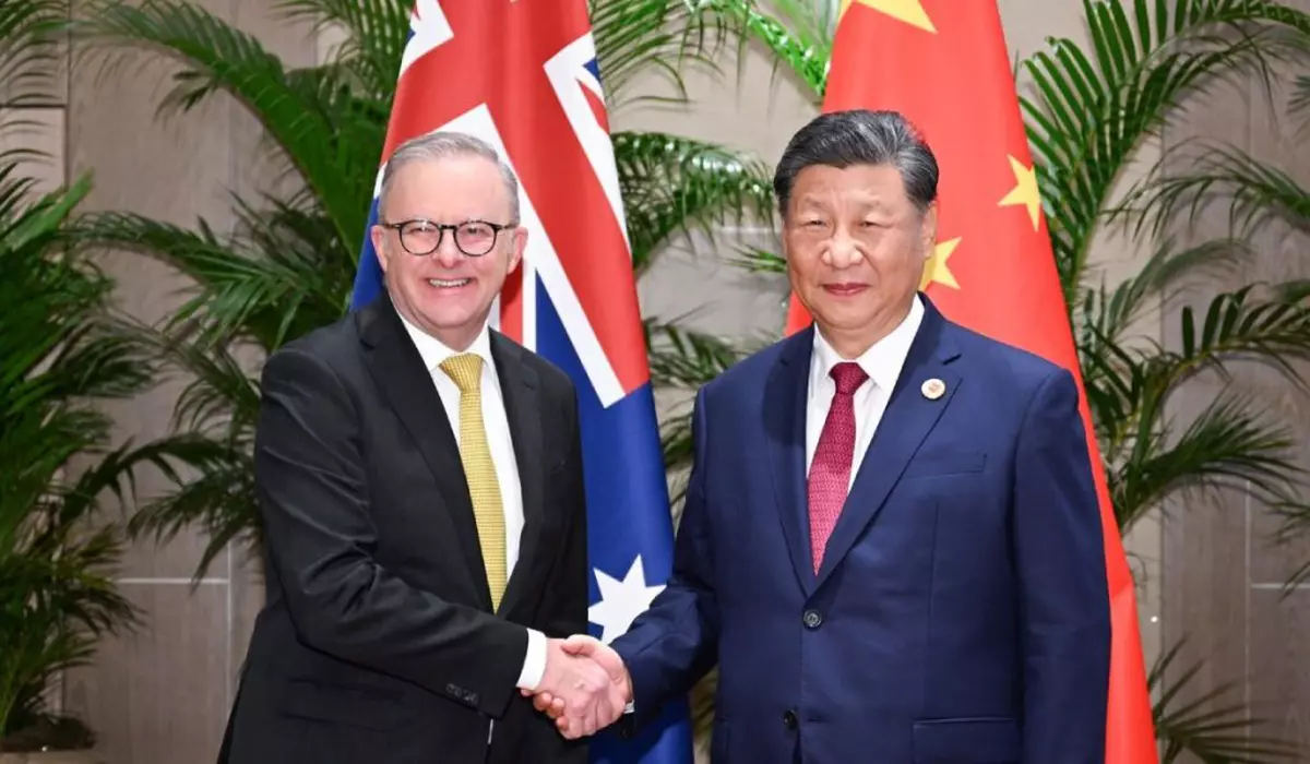 Președintele chinez Xi Jinping se întâlnește cu prim-ministrul australian Anthony Albanese în marginea celui de-al 19-lea Summit G20 de la Rio de Janeiro, Brazilia, 18 noiembrie 2024.