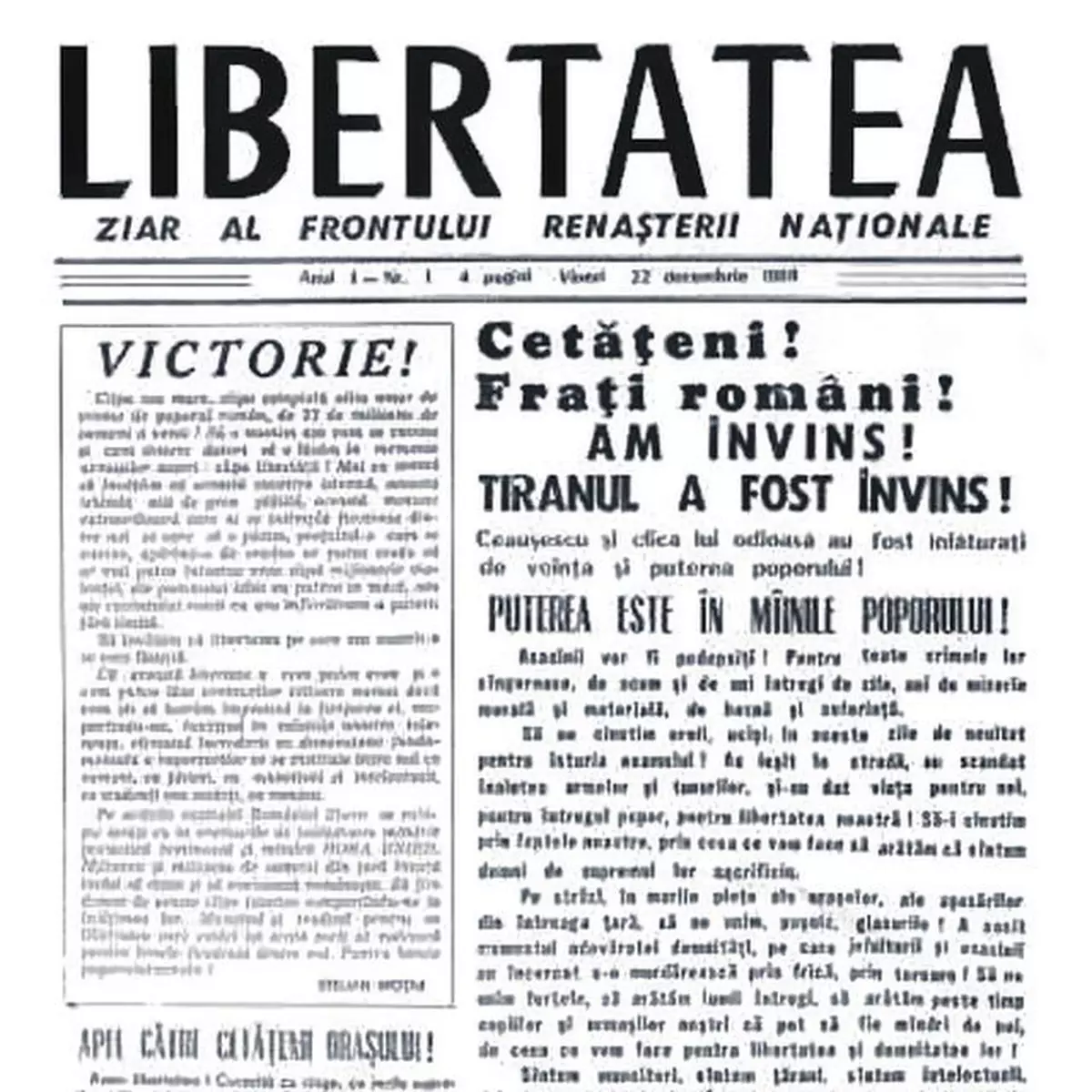 După 25 De Ani | Primul Ziar Liber Al Revoluţiei Române | Libertatea