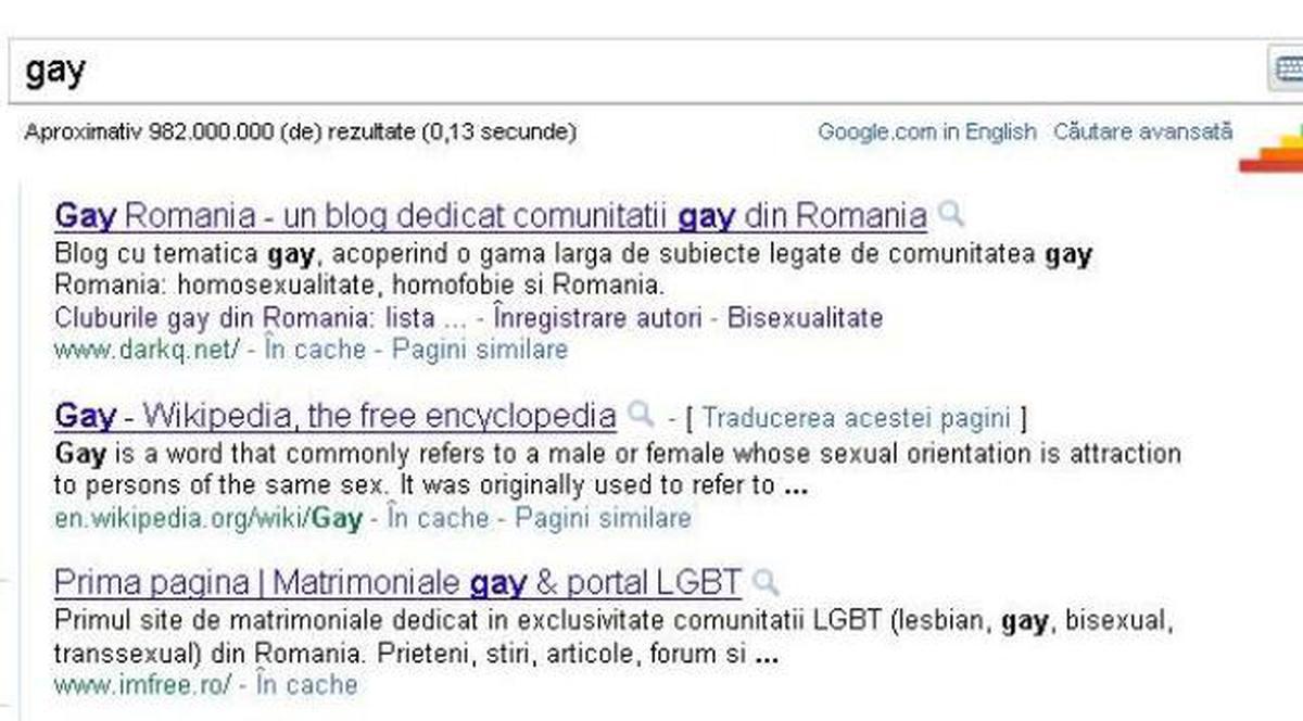 Când cauţi "gay" pe Google, apare un curcubeu