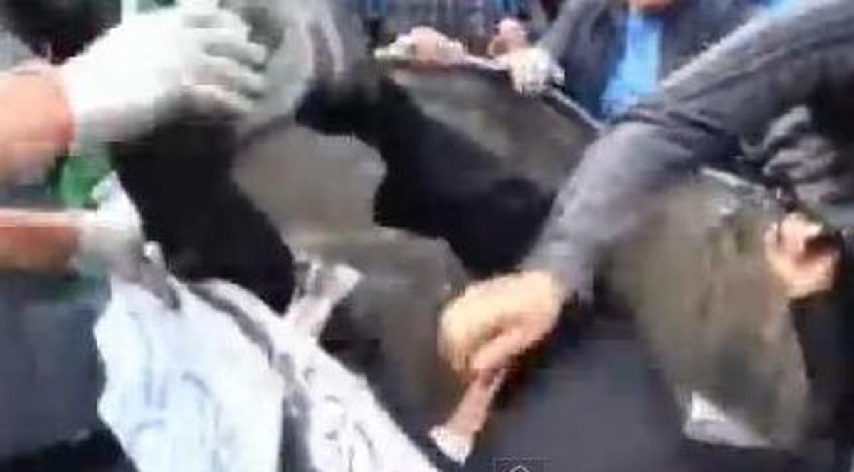 Ce i-au făcut! Un deputat ucrainean a fost aruncat de protestatari într-un tomberon plin cu gunoi | VIDEO