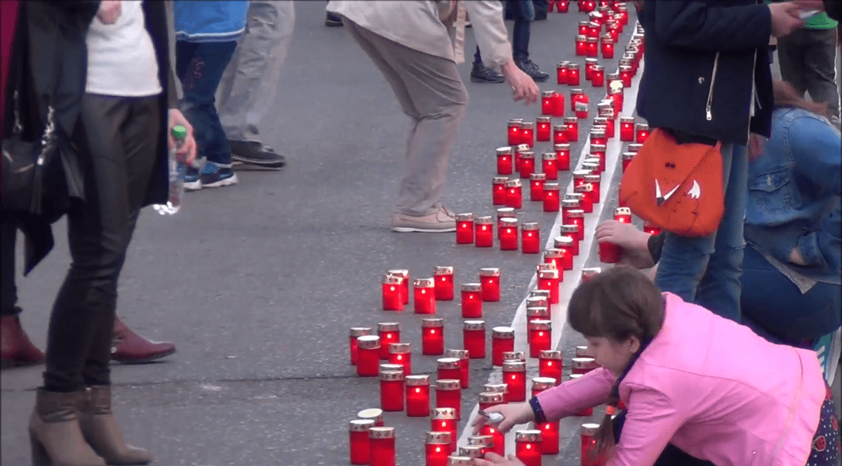 Calea Luminii la Târgoviște. 2018 lumânări, aprinse în Joia Mare