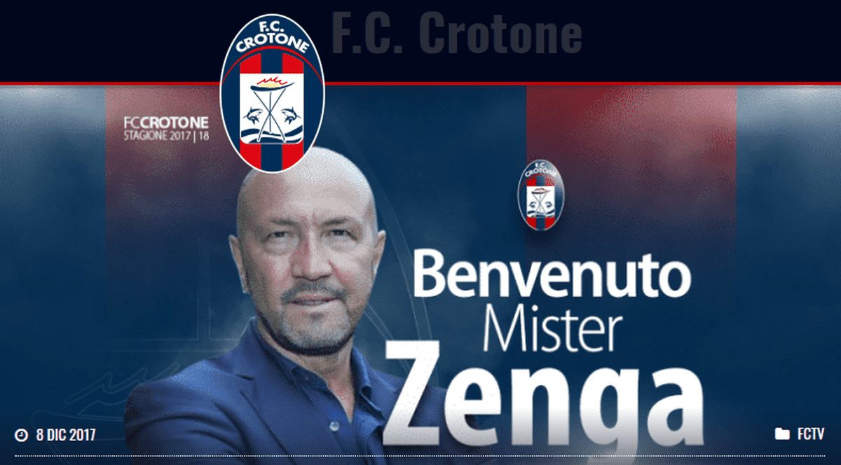 E oficial: Crotone l-a numit antrenor pe Walter Zenga. Secundul său va fi Benito Carbone / VIDEO
