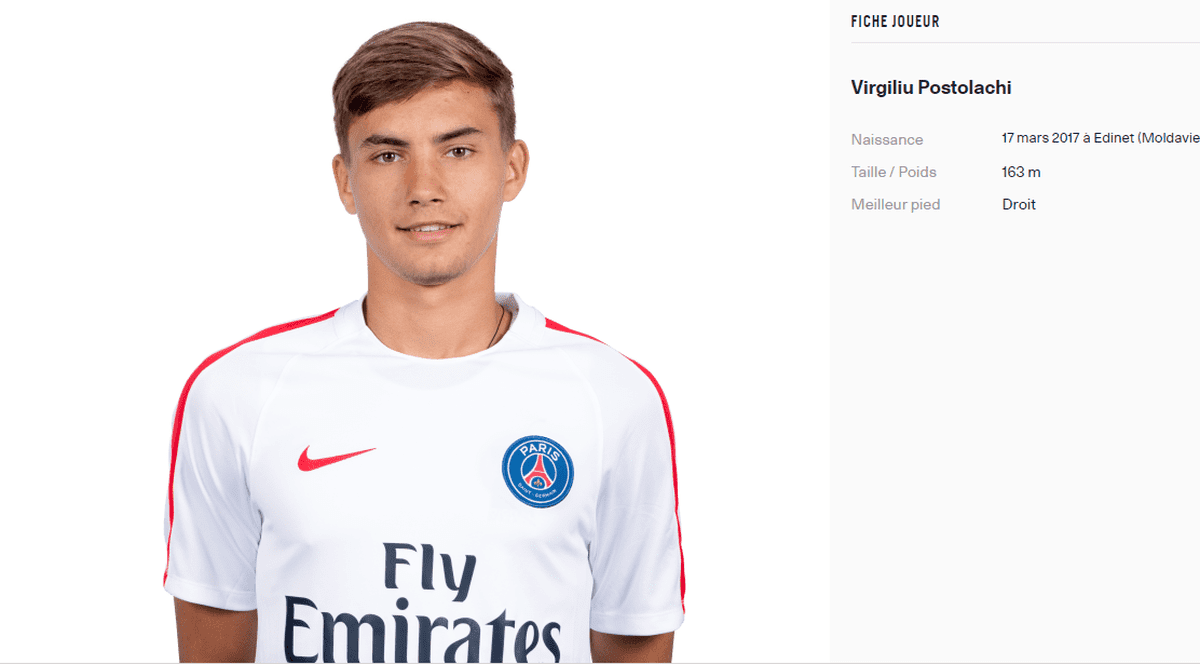 Virgiliu Postolachi, pe site-ul oficial al clubului PSG