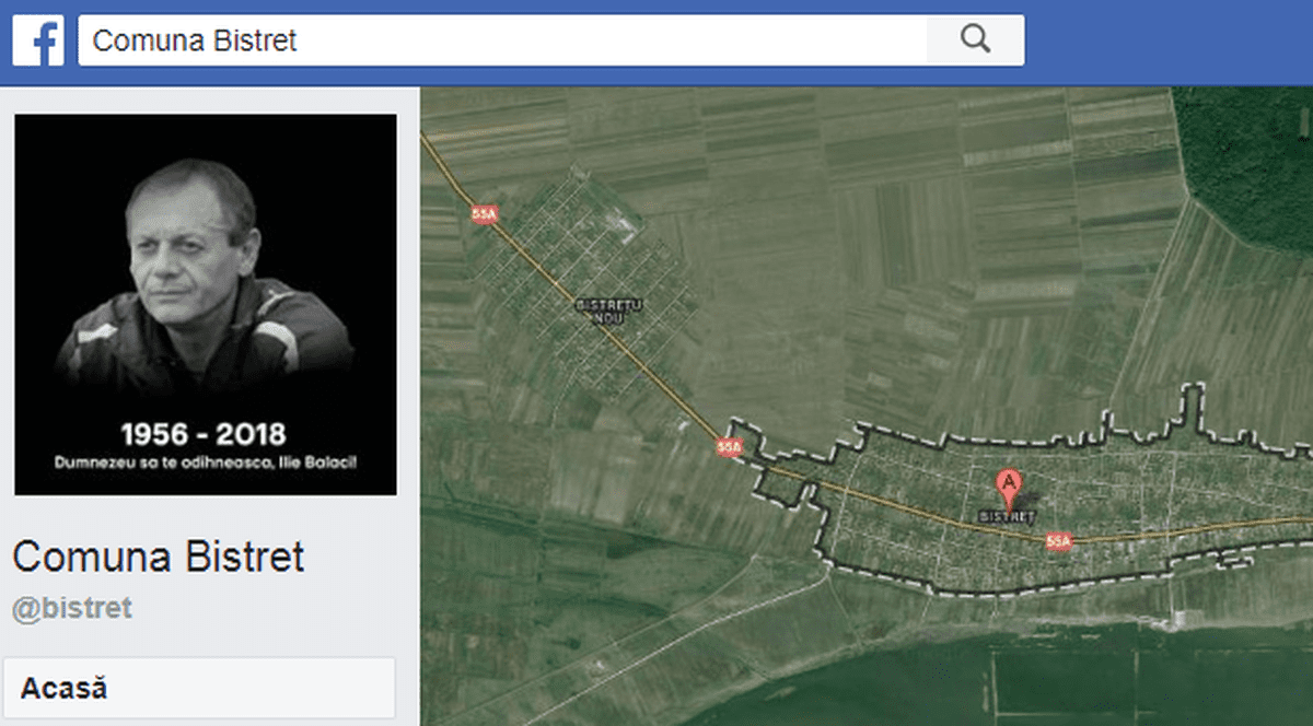 Ilie Balaci este omagiat pe facebook de edilii comunei Bistreț