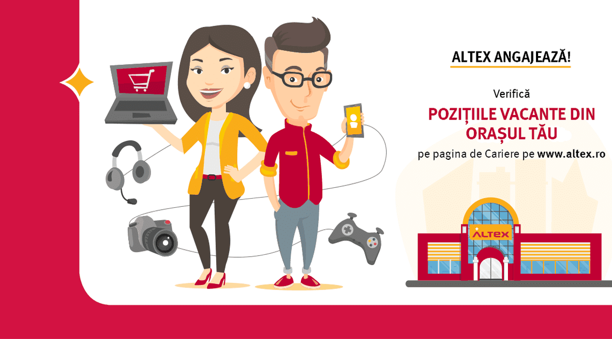 (P) Cauți un loc să te angajezi pe o poziție de casier?  Altex face recrutări în 14 orașe