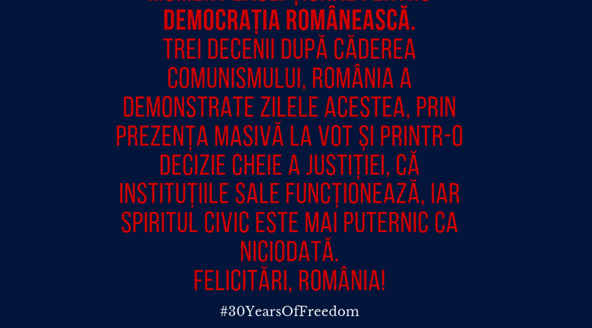 Mesaj al ambasadei britanice la București: Felicitări, România! Moment excepțional pentru democrația românească