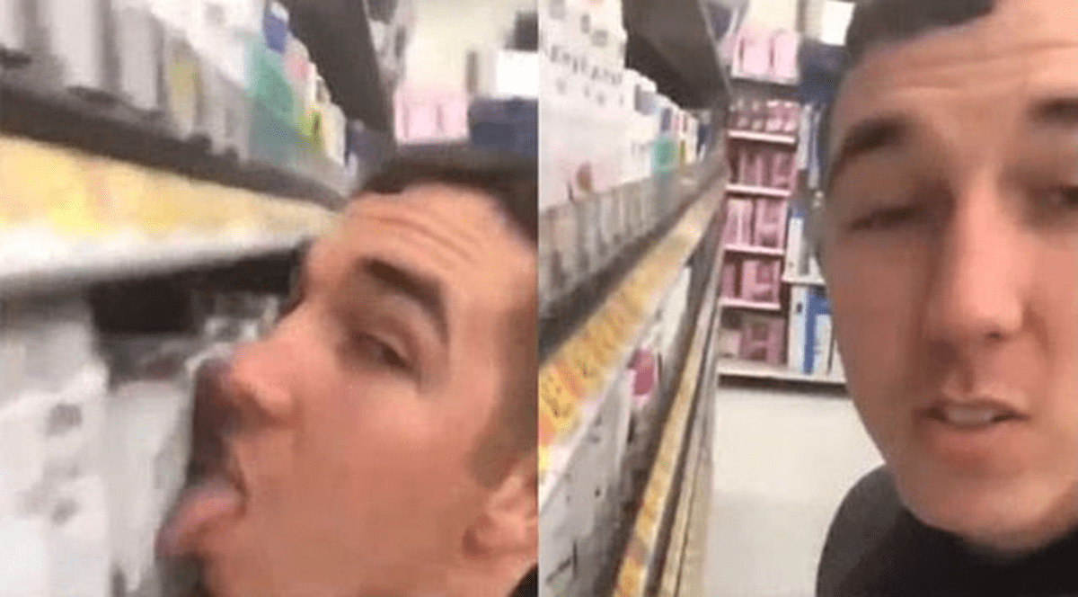 Un bărbat din SUA s-a filmat în timp ce lingea diverse produse dintr-un supermarket: „Cui îi este frică de coronavirus?”