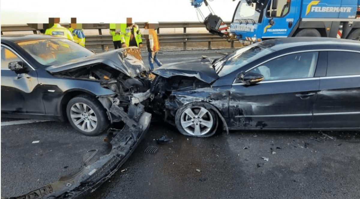 VIDEO  | Carambol cu zece mașini pe Autostrada București-Pitești. Traficul este blocat