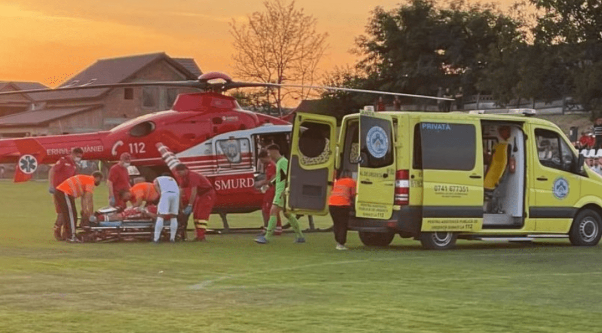 Portar din Liga a treia, comoție cerebrală după ce a fost lovit de un adversar în timpul meciului