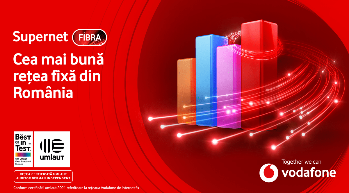 Certificare independentă: cea mai bună experiență de utilizare a internetului fix din România este Vodafone Supernet Fibră