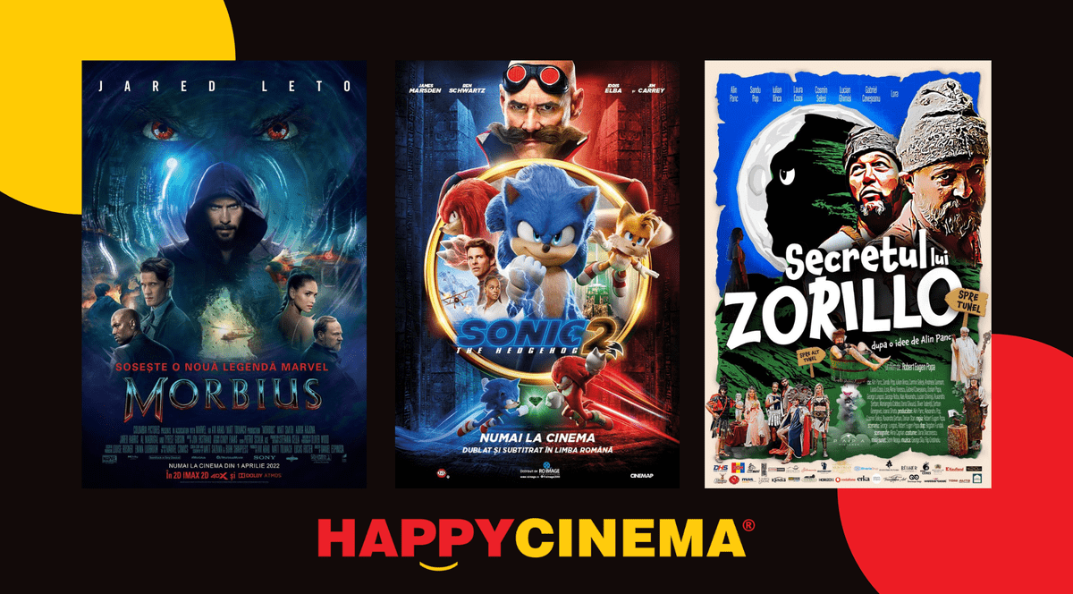 MORBIUS, SONIC THE HEDGEHOG, dar și ZORILLO, ZDRELOS ŞI BEZMETIS vin în aprilie la Happy Cinema