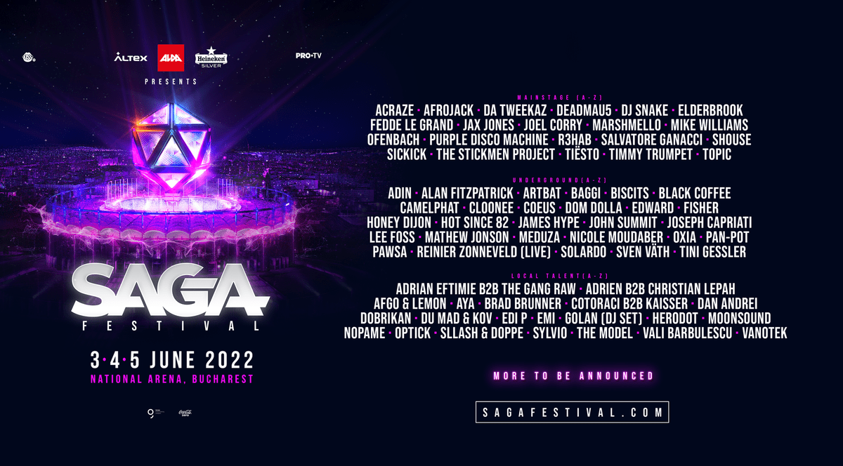 SAGA lansează biletele de o zi și de două zile pentru festival