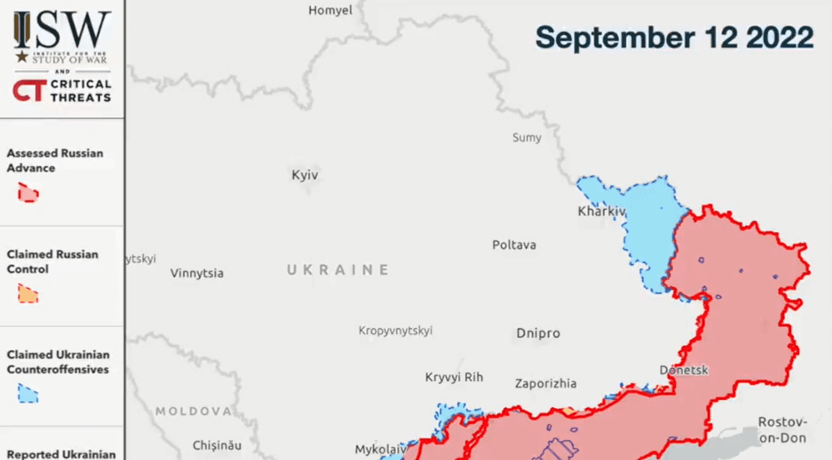 Harta interactivă care arată zonele recucerite de Ucraina. 200 de zile de război, în 73 de secunde