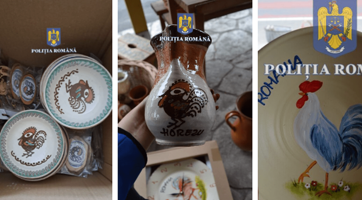7 dosare penale, amenzi de 20.000 de lei și 58.000 de euro confiscați de la comercianții care au fost prinși că vindeau ceramică de Horezu contrafăcută