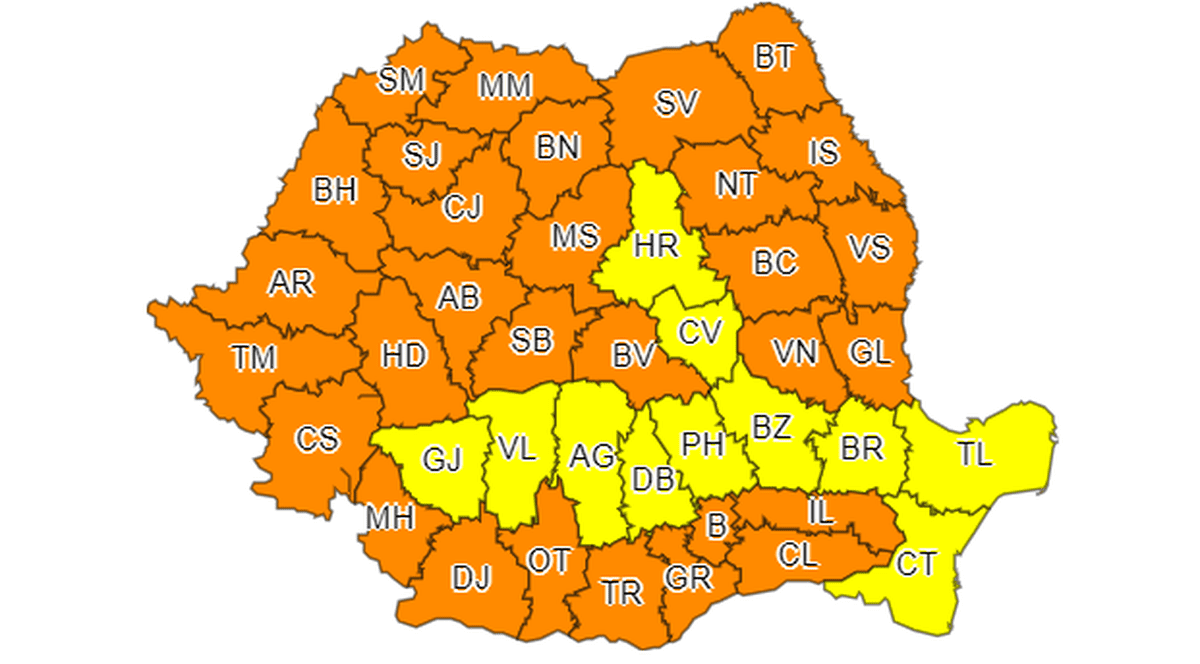 Aproape toată țara, sub cod portocaliu de caniculă. Temperaturi de până la 39 de grade Celsius, inclusiv la București