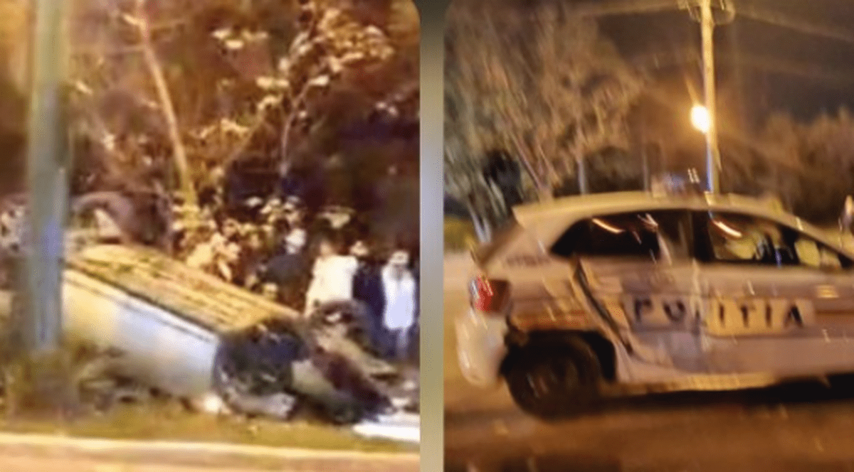 Polițiștii plecați după un bărbat care circula cu 120 km/ h prin Mamaia s-au ciocnit cu altă mașină, care s-a răsturnat. Șoferul a scăpat cu răni ușoare