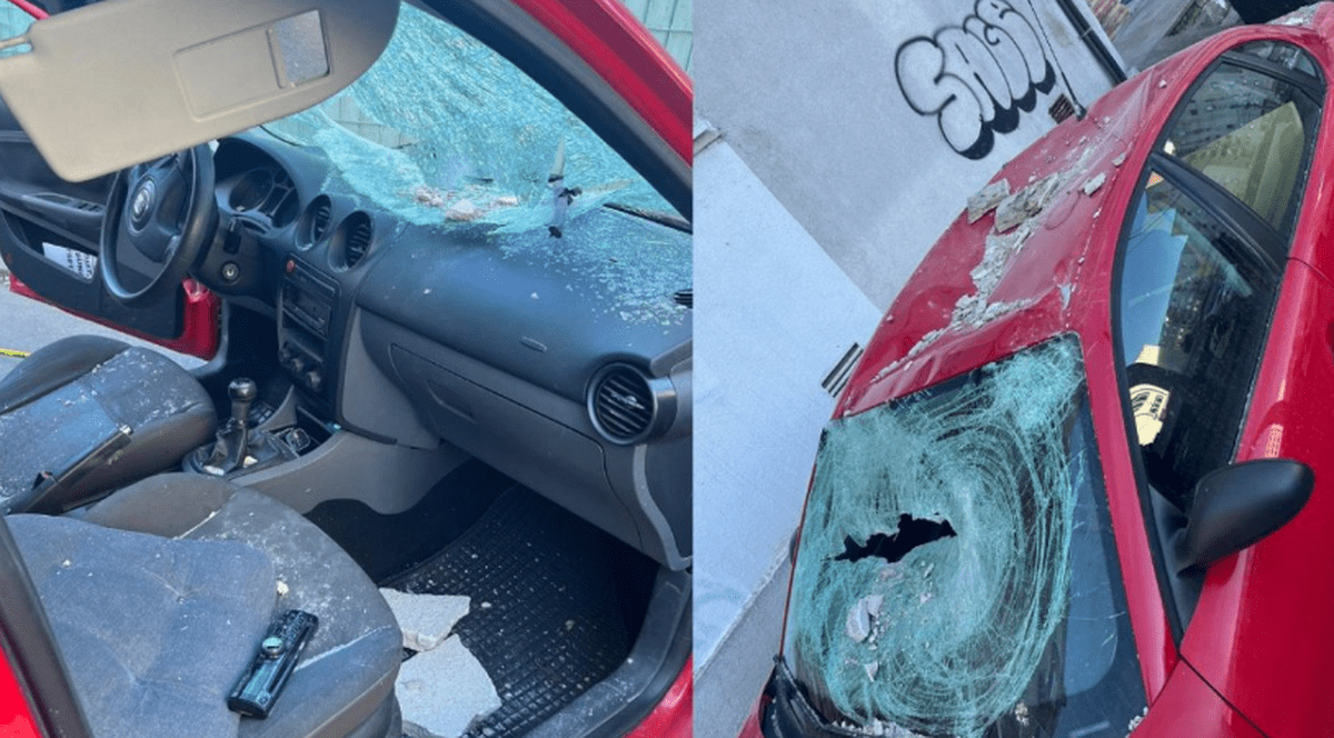 Mașina unei profesoare, avariată de tencuiala căzută de pe un bloc, la Constanța: „Când am deschis telefonul, aveam apeluri și mesaje. Văzuseră pe Facebook”