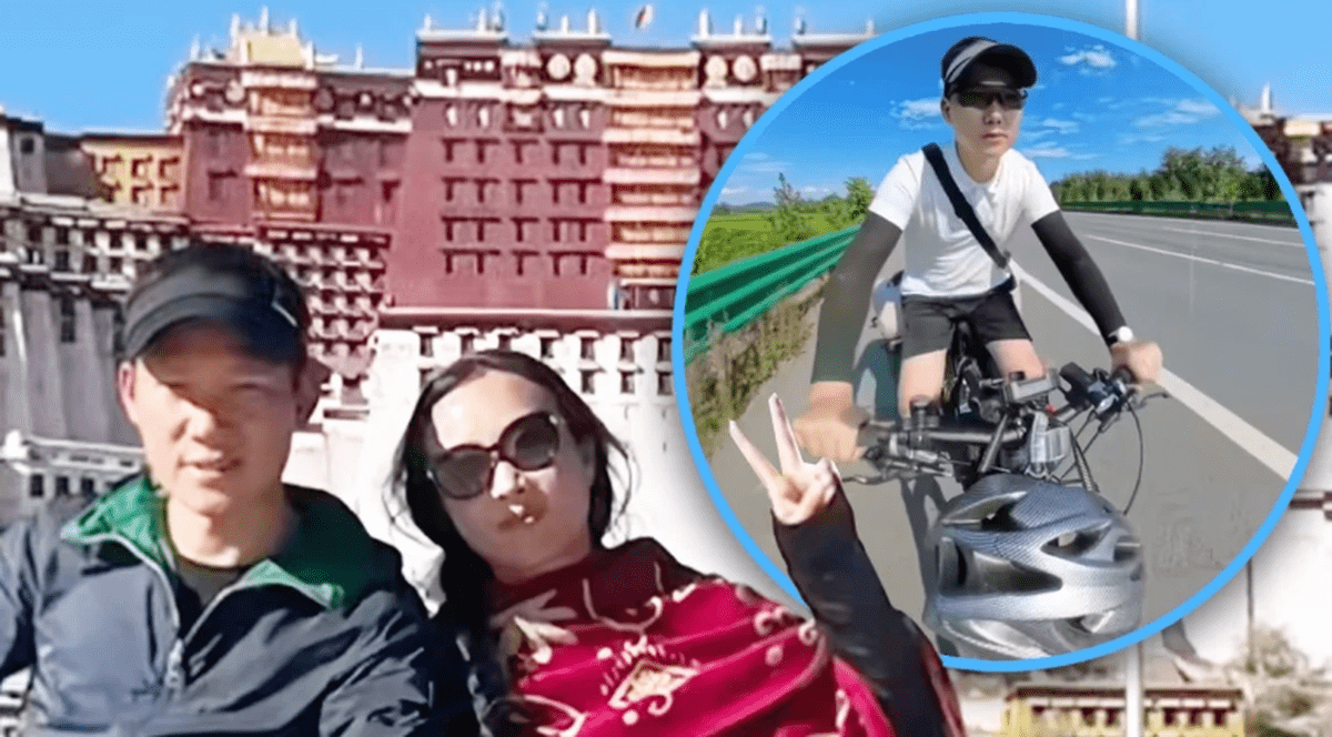 Un chinez a mers cu bicicleta 4.400 de kilometri în 100 de zile, să se împace cu soția sa, de care se separase de 2 ani