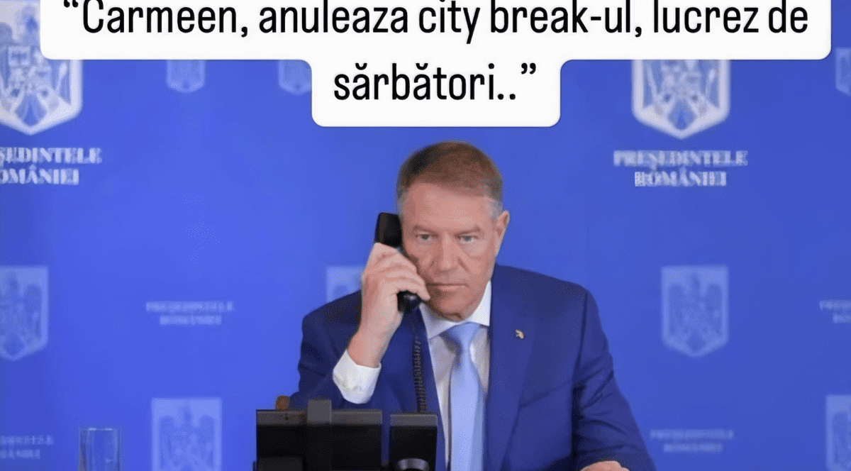 Klaus Iohannis, vorbind la telefon.
