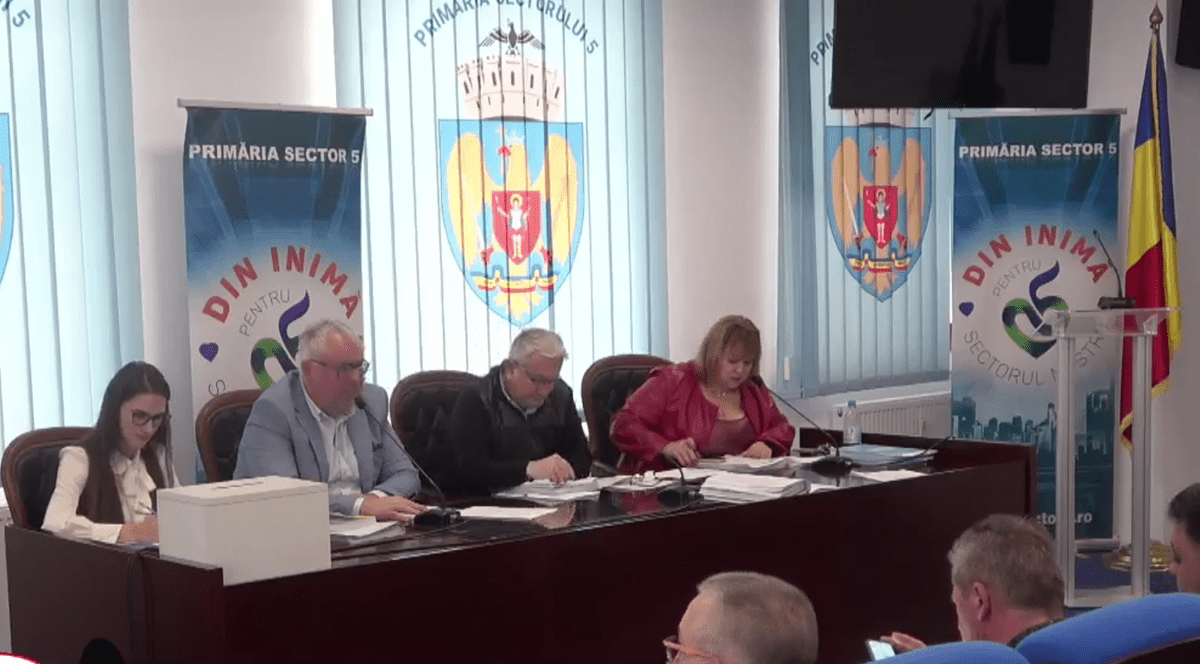 Ședință de Consiliu Local la Primăria Sectorului 5. FOTO: Captură video
