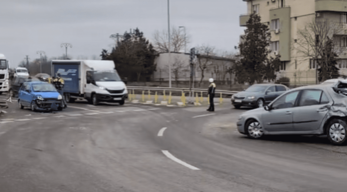 Imagine surprinsă la locul accidentului produs în Ovidiu, județul Constanța.