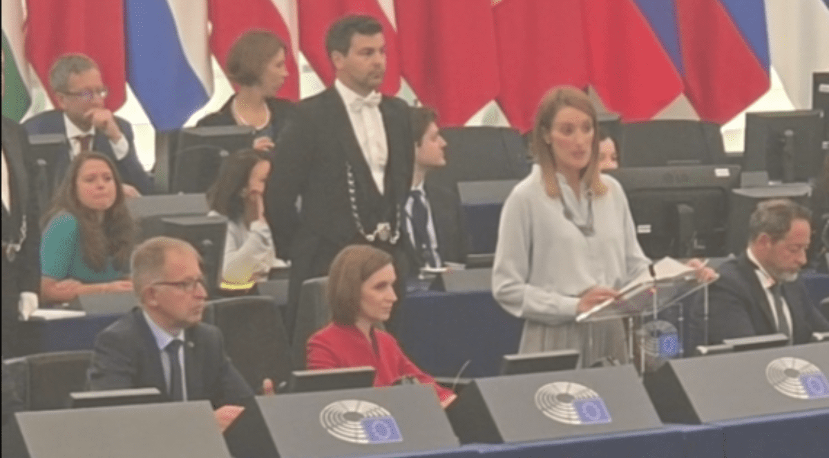 Maia Sandu, discurs în Parlamentul European. Foto: Captură video.