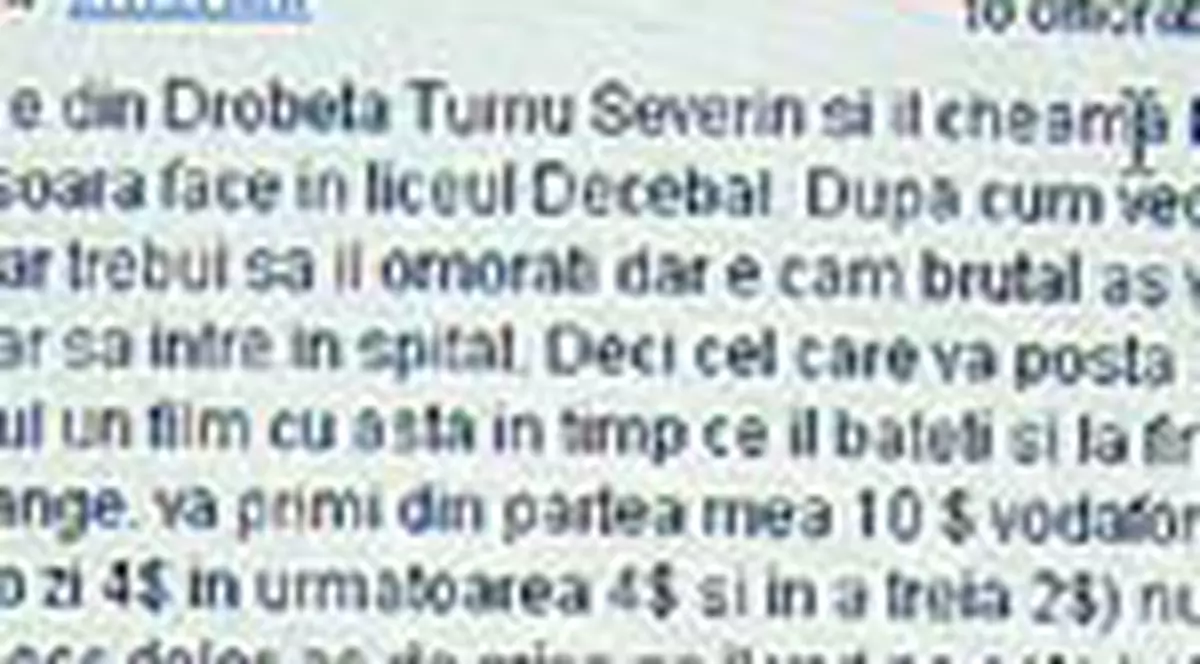 Recompensa de 10$, pusa pe capul unui elev