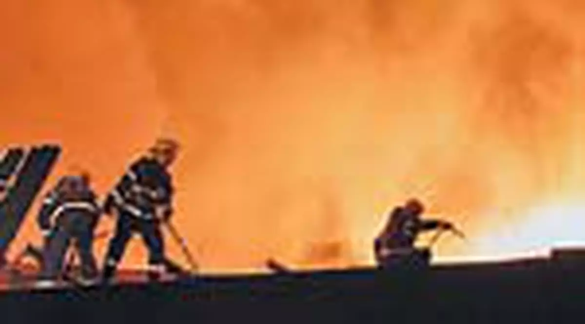 O fabrica de bureti a ars in intregime