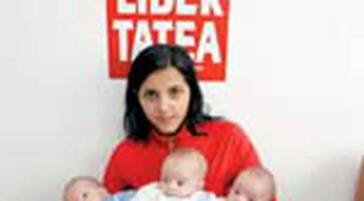 Tripletii au fost botezati in spital