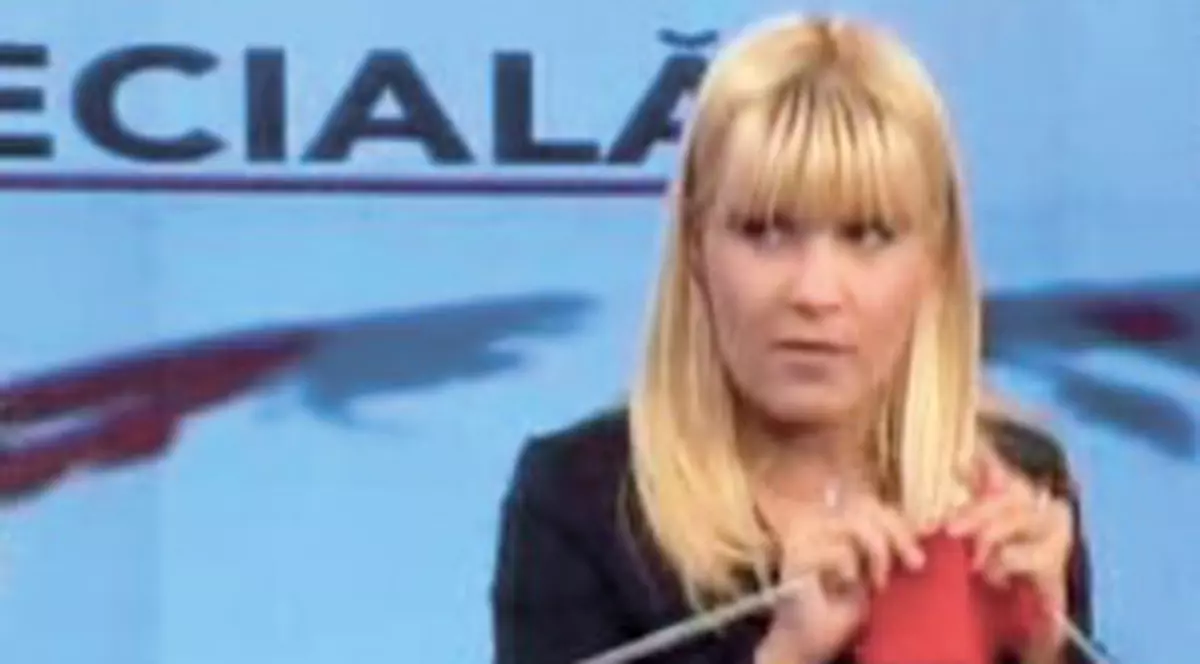 Elena Udrea tricotează la televizor