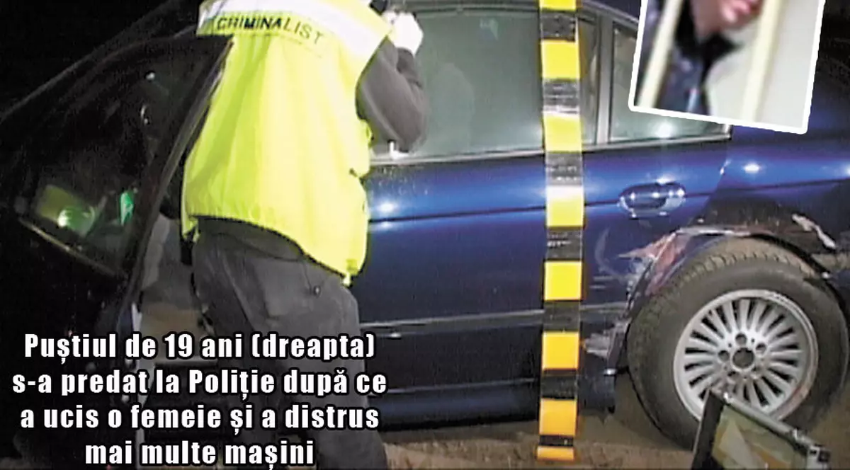 A omorât o bătrână şi a lovit trei maşini