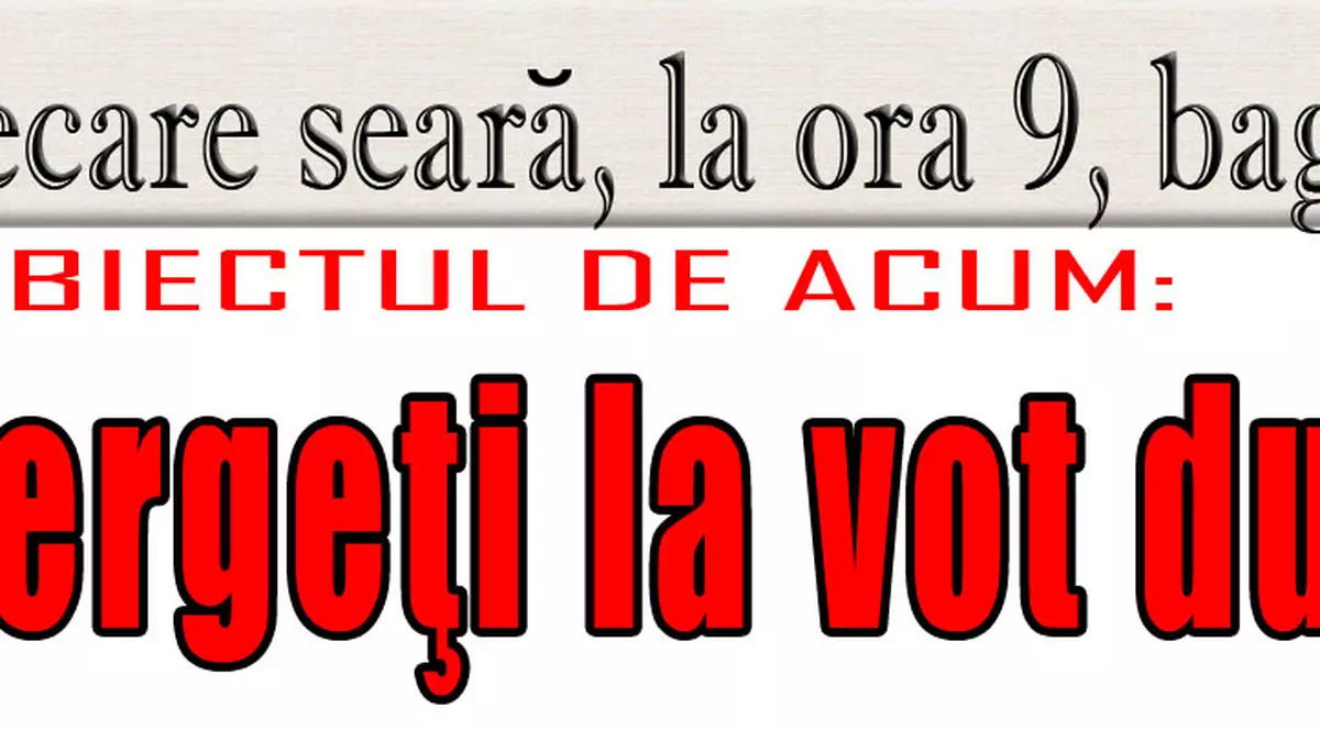 O 9 părere: Mergeţi la vot duminică?