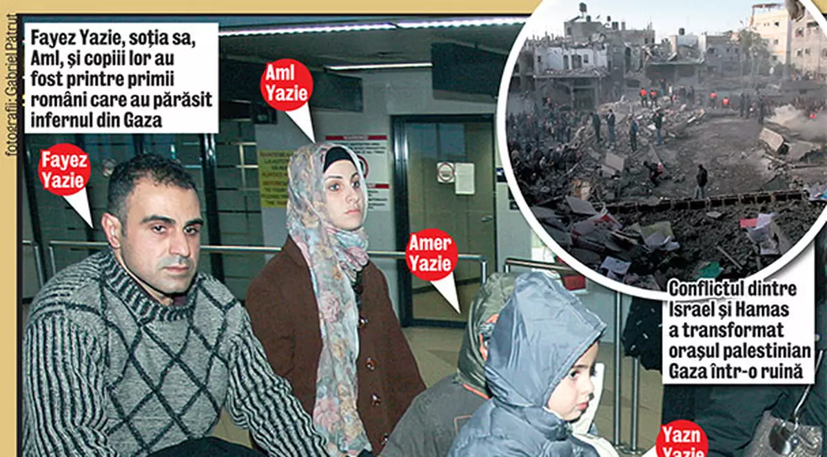 Români evacuaţi din Gaza: "Am stat ascunşi în subsolul casei"