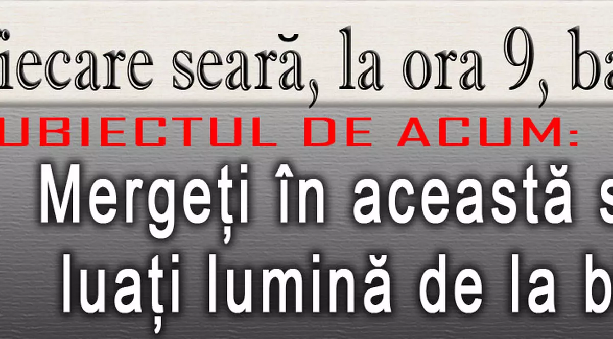 O 9 părere: Mergeţi în această seară să luaţi lumină de la biserică?