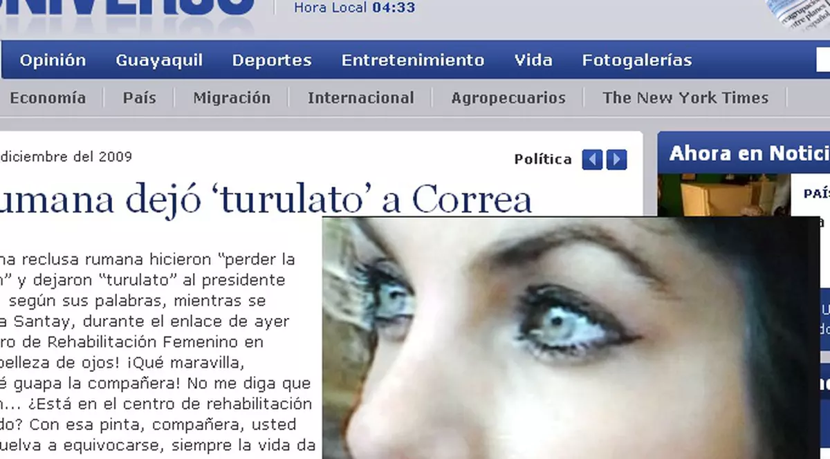 Preşedintele ecuadorian, vrăjit de o deţinuta româncă Alexandra Rupa