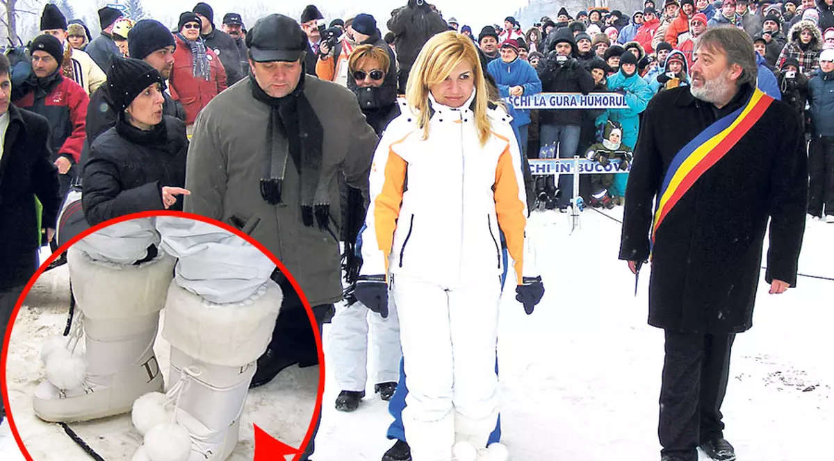 Udrea, pe pârtie cu cizme de 530 $