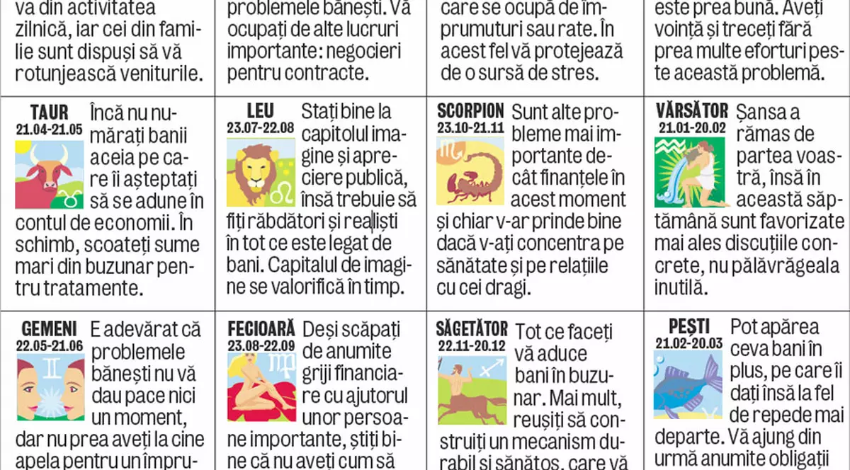 Cum stăm cu banii săptămâna viitoare