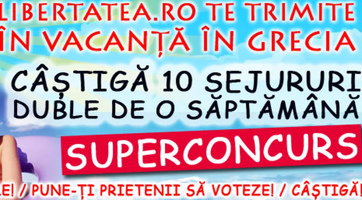 Câştigă zece sejururi duble de o săptămână în Grecia!