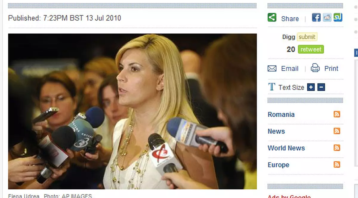 După ce britanicii au râs de Elena Udrea, Ministerul Turismului îi ia apărarea