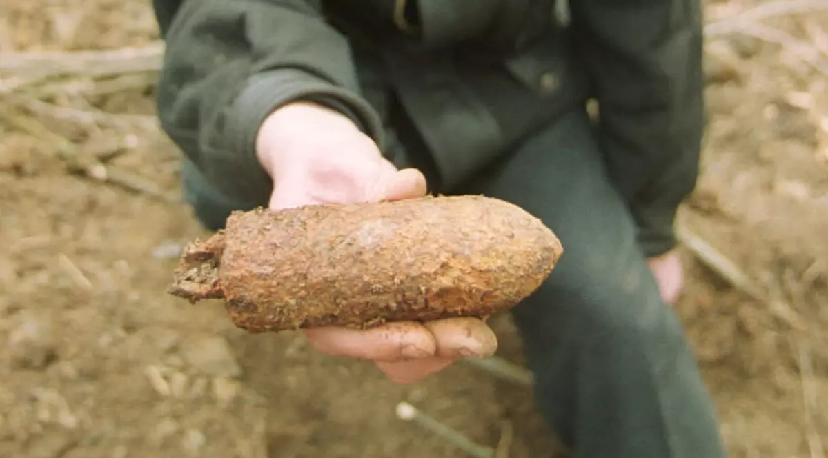 Bombă de 82 mm, descoperită într-o pădure 