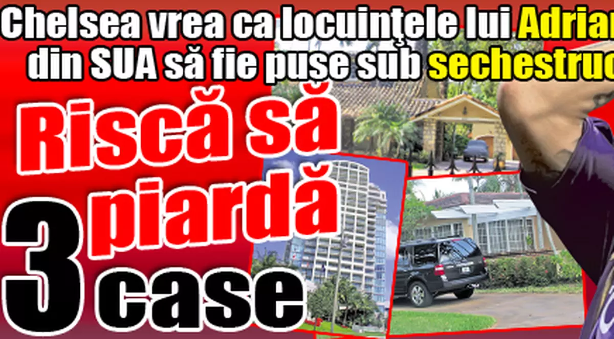 Adrian Mutu riscă să piardă 3 case