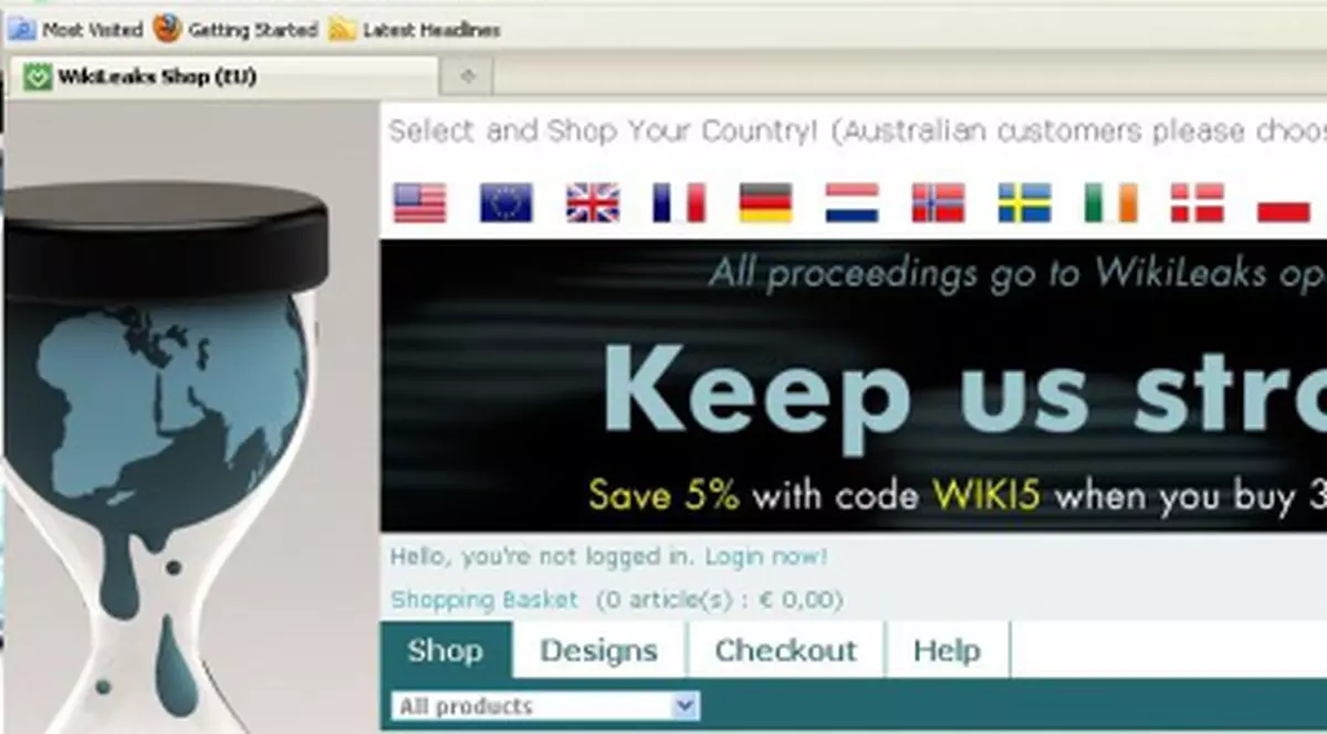 WikiLeaks şi-a deschis magazin online