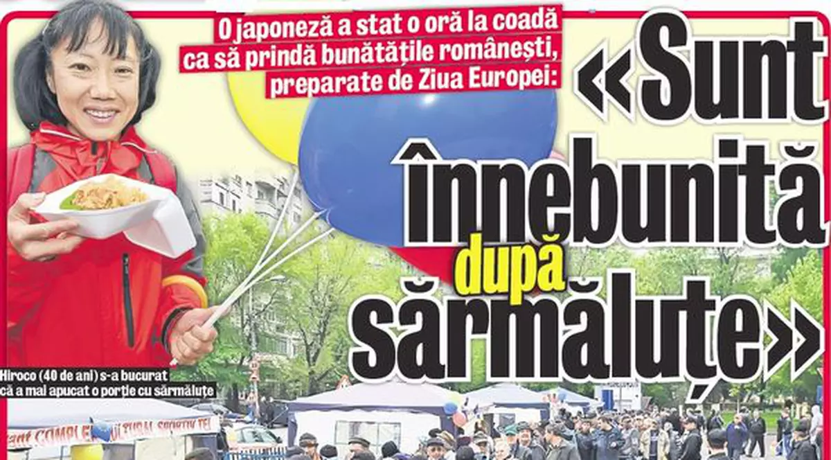 O japoneză a stat o oră la coadă să mănânce sărmăluţe de Ziua Europei